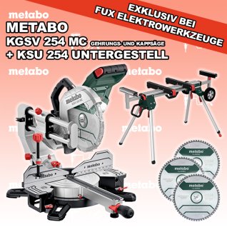 Metabo KGSV 254 MC Gehrungs- und Kappsäge + KSU 254 Kappsägen-Untergestell