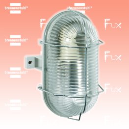 Wand- und Deckenleuchte oval mit verzinkten Drahtbügeln grau